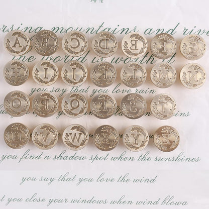 WUERLIN Elegant Initial L Wax Seal Kit,2pcs Exquisite Brass Stamp Heads with Eucalyptus & Flower Designs Ideal for Wedding Invitations Gift Wraps Envelopes and Christmas Cards (Alphabet L Kit)