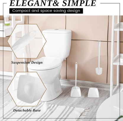 15 Sets Set 16.14 Inch FoldTier Toilet Holder and Brush Toilet Bowl Cleaner Brush with Caddy Bathroom Scrub Plastic