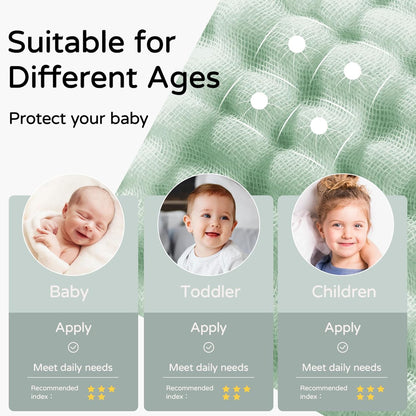 Yoofoss Hooded Baby Towels - 100% Muslin Organic Cotton Bath Towels for Newborns | 2-Pack, Soft & Absorbent, 32x32 Inch, Apricot & Green
