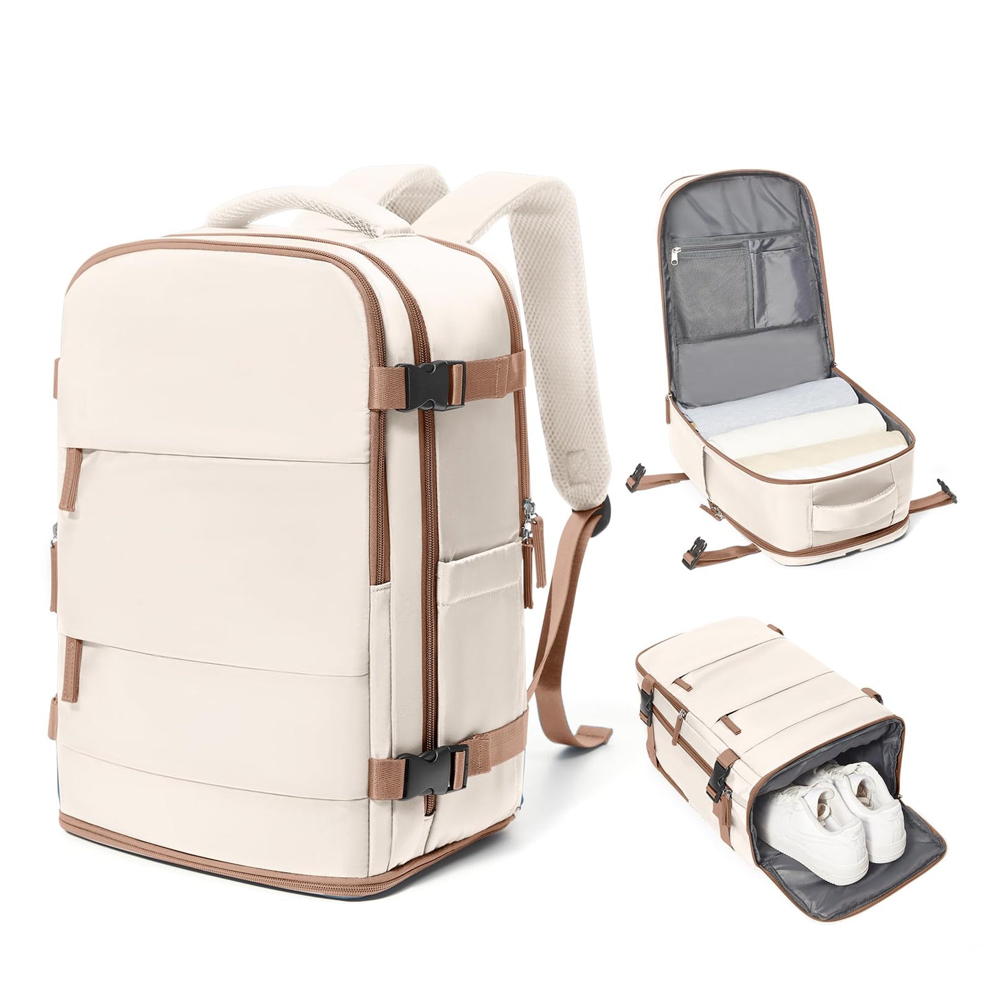 coowoz Travel Backpack Carry On for Women Man Gym Backpacks with Laptop Compartment Mochila de Viaje Teacher Personal Item Backpack Airplane Accessories Must Haves Grey Small