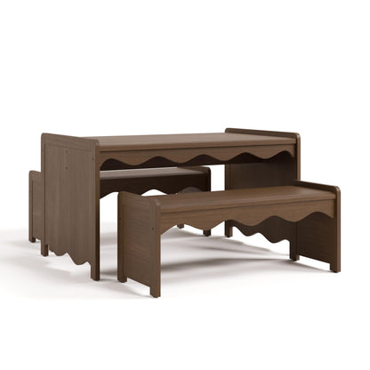 Storkcraft Casablanca Montessori Indoor Kids Table & Bench Set – Premium Kids Activity Table and Bench Set, Toddler Furniture for Crafts and Snack Time, Durable & Easy-to-Clean Surface (Hazelnut)