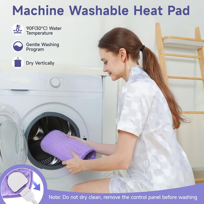 Heating Pad for Back, Large Heating Pads for Body Muscle Pain Cramps Relief, 6 Heat Settings Machine Washable Electric Heating Pad, Birthday Christmas Gifts for Women Mom