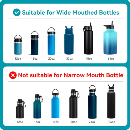 Lid for Hydro Flask 32 40 oz Water Bottle, Spout Lid with Handle Replacement for Wide Mouth Lid Chug Cap