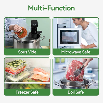 Vacuum Sealer Bag, BPA Free, 11"×16" 100 Pack for Pre-Cut Vacuum Food Storage