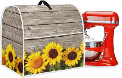 Cute Sunflower Stand Mixer Cover, Compatible with Kitchen Aid Mixer, Dustproof Covers with Accessories Pockets
