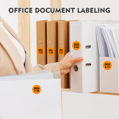 PARLAIM Color-Coded Dot Stickers 1 inch Permanent Adhesive Round Labels for Office Garage Sale Polka Circle Dot Label Sticker Orange 4 Rolls
