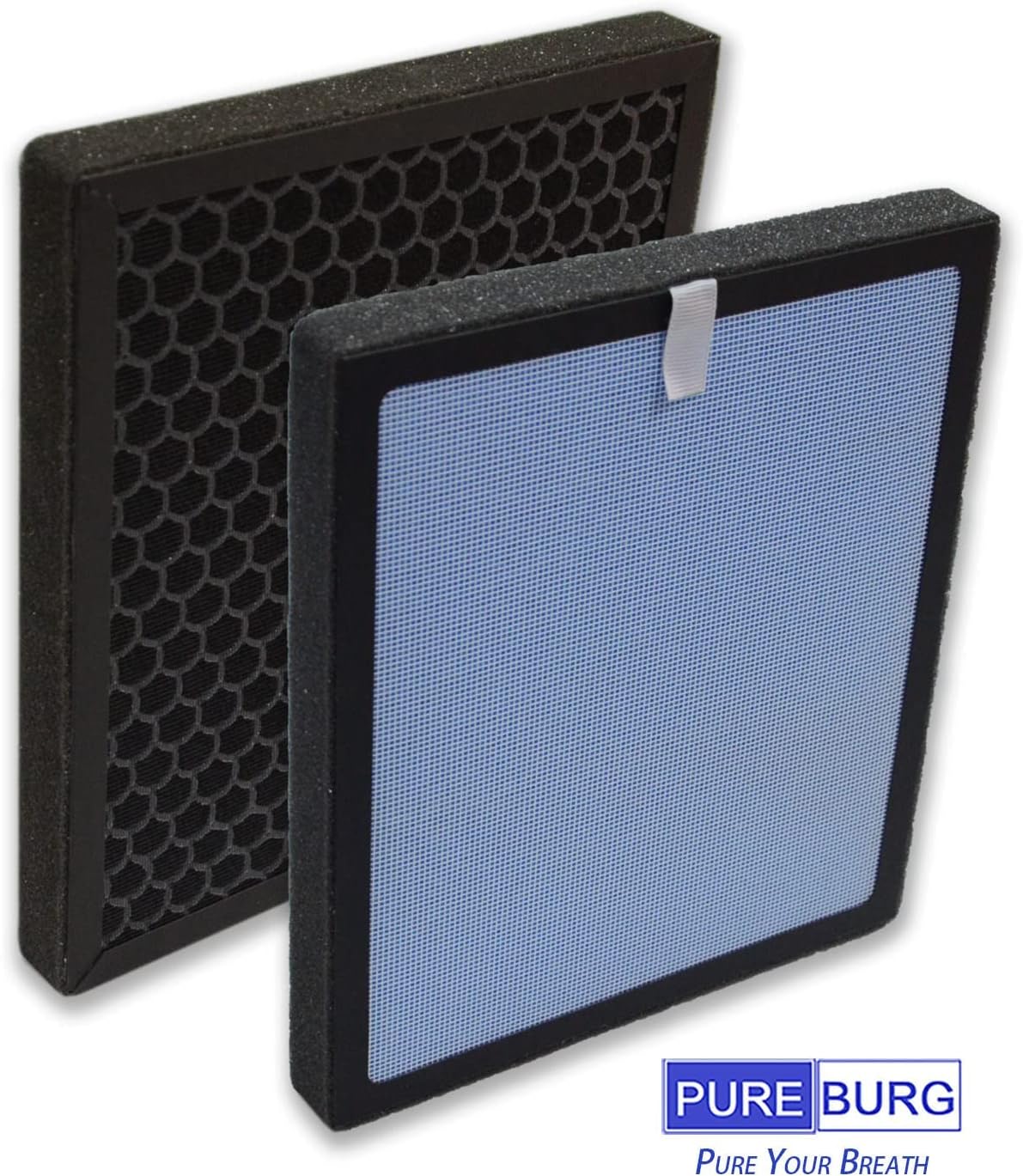 PUREBURG P1802 True HEPA Replacement Filters, Compatible with YIOU R1 P1802 and Elechomes P1801 Air Purifiers, 2-Pack