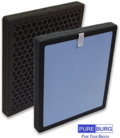 PUREBURG P1802 True HEPA Replacement Filters, Compatible with YIOU R1 P1802 and Elechomes P1801 Air Purifiers, 2-Pack