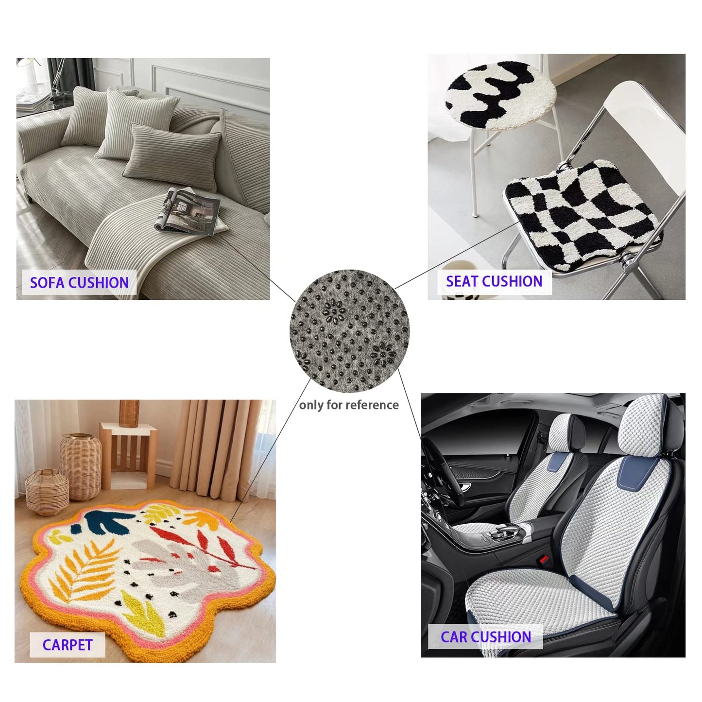 71x39 Inch Non Slip Final Backing Cloth, Vinyl Primary Tufting Cloth Backing Fabric, Non Slip Pad with Plum Blossom Pattern for Carpets Rug Tufting Gun Cushion Punch Needle