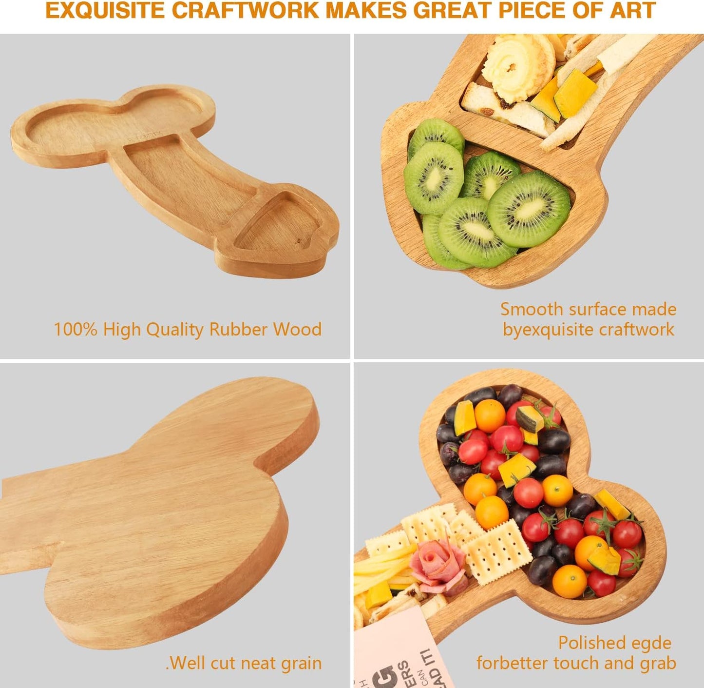 Extra Large Aperitif Board, Cheese Board Charcuterie Boards, Solid Wood Party Plates for Housewarming, Bachelorette,