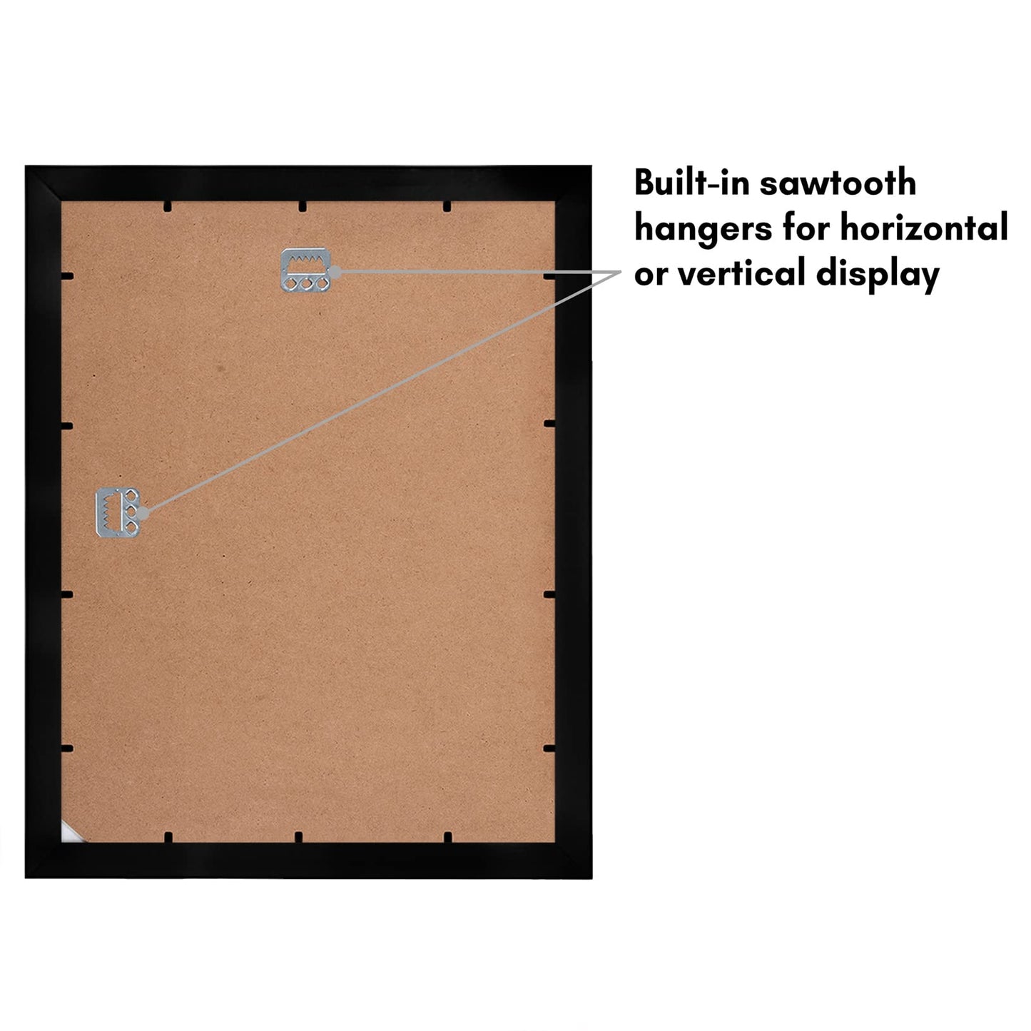 Americanflat 11x14 Picture Frame with Shatter-Resistant Glass - Use as 8x10 Frame with Mat or Display 11x14 Photo Without Mat - Signature Collection - Picture Frames for Wall Display - Black
