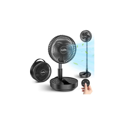 Czlife F9 Portable Fan, 10000mAh Rechargeable Battery Powered for Travel Sleeping Camping Bedroom Outdoor, Cordless Floor Desk Fan, Oscillating Folding USB Fan with Remote, 4 Speed, Timer, 7.7"