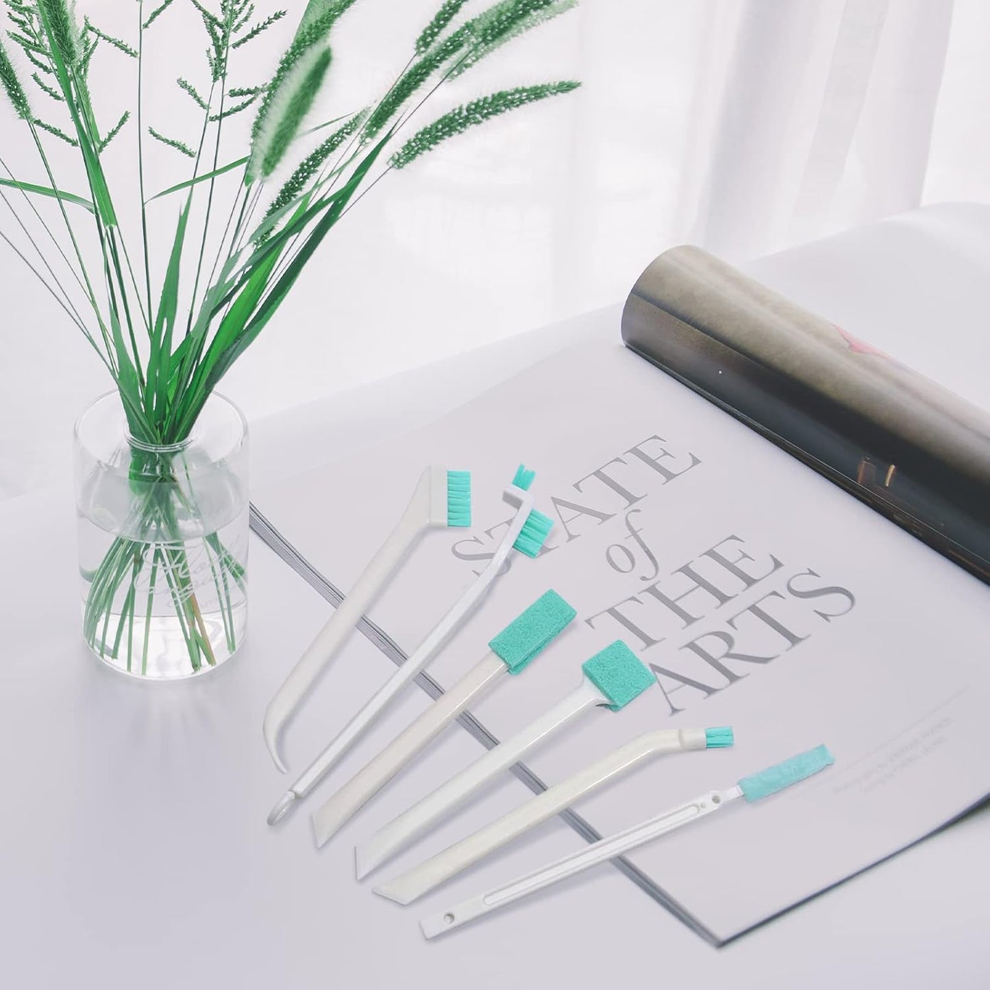 8Pcs LIOUCBD Small Cleaning Brush Set, Scrub Brushes for Household Use, Crevice Cleaning Tool for Gaps, Corners, and