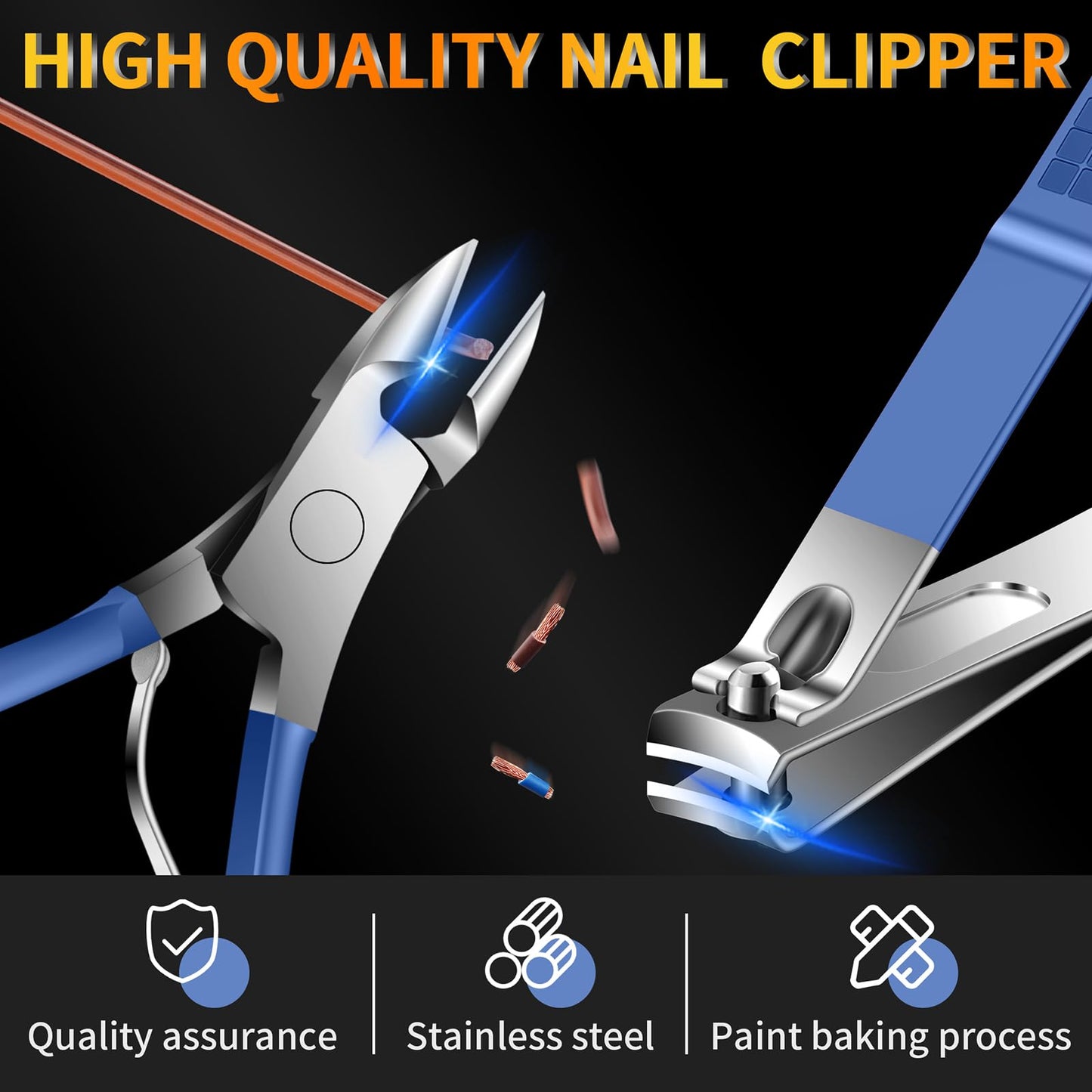Manicure Set 16Pcs Professional Stainless Steel Pedicure Kit Mens Grooming Kit Fingernail & Toenail Clippers Set Manicure Kit with Luxurious Travel Bag, Sharp Nail Scissors and Clipper (Purple)