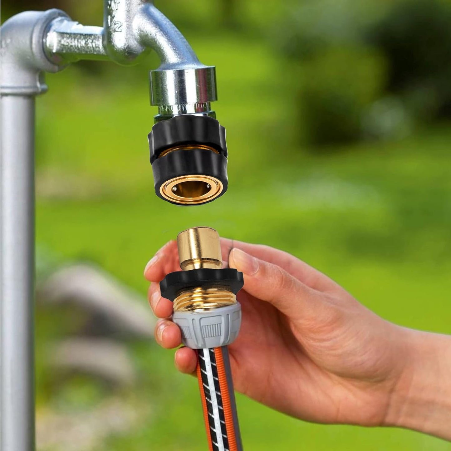 Xiny Tool 3/4 Inch Garden Hose Quick Connect, Male and Female Water Quick Release Hose Fittings