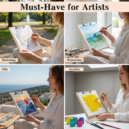 3PCS 13 x 17 Inch Drawing Board, Sketch Board with Handle, Portable Art Clipboard for Drafting, Fit in Artist Tote