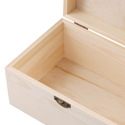 FUNSUEI 4 PCS 7.9 x 5.1 x 3.9 Inch Wooden Box with Hinged Lid, Unfinished Wood Box, Wooden Boxes for Crafts for Jewelry, DIY Craft, Storage, Gift