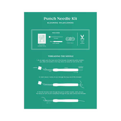 Galison Blooming Wildflowers – DIY Punch Needle Kit Includes 9 Yarns and Punch Needle to Make Beautiful Wildflower Art