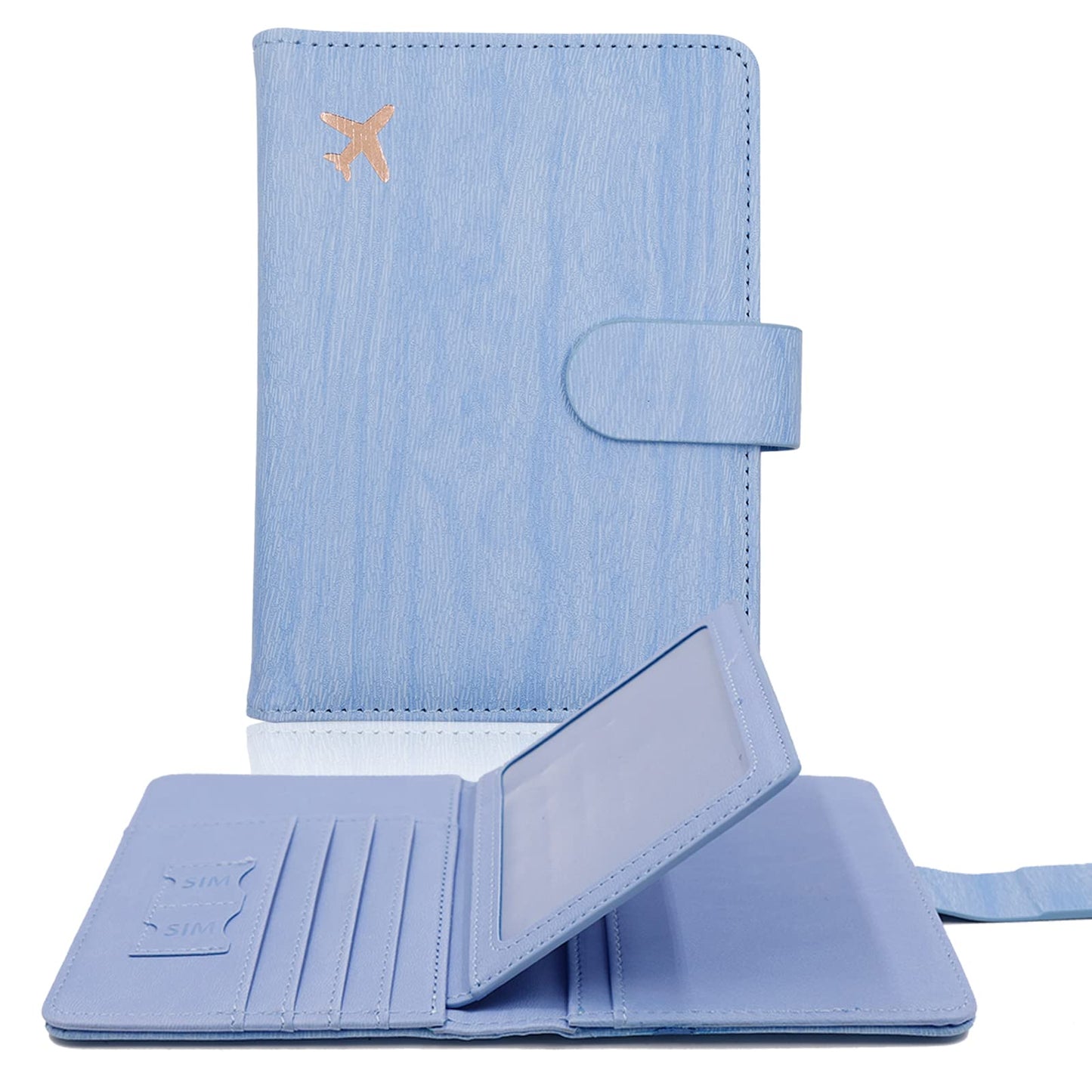 Melsbrinna Rfid Passport Holder for Travel women/Men, Cute Passport Wallet Rfid Blocking Card Slots, Rfid Passport Cover/CaseTravel Wallet, Passport Book Holder (1, Blue4)