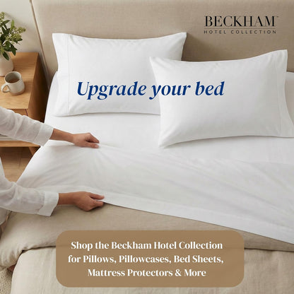 Beckham Hotel Collection King Size Sheet Set - 100% Cotton Sateen, Silky Smooth, 16” Deep Pocket, White