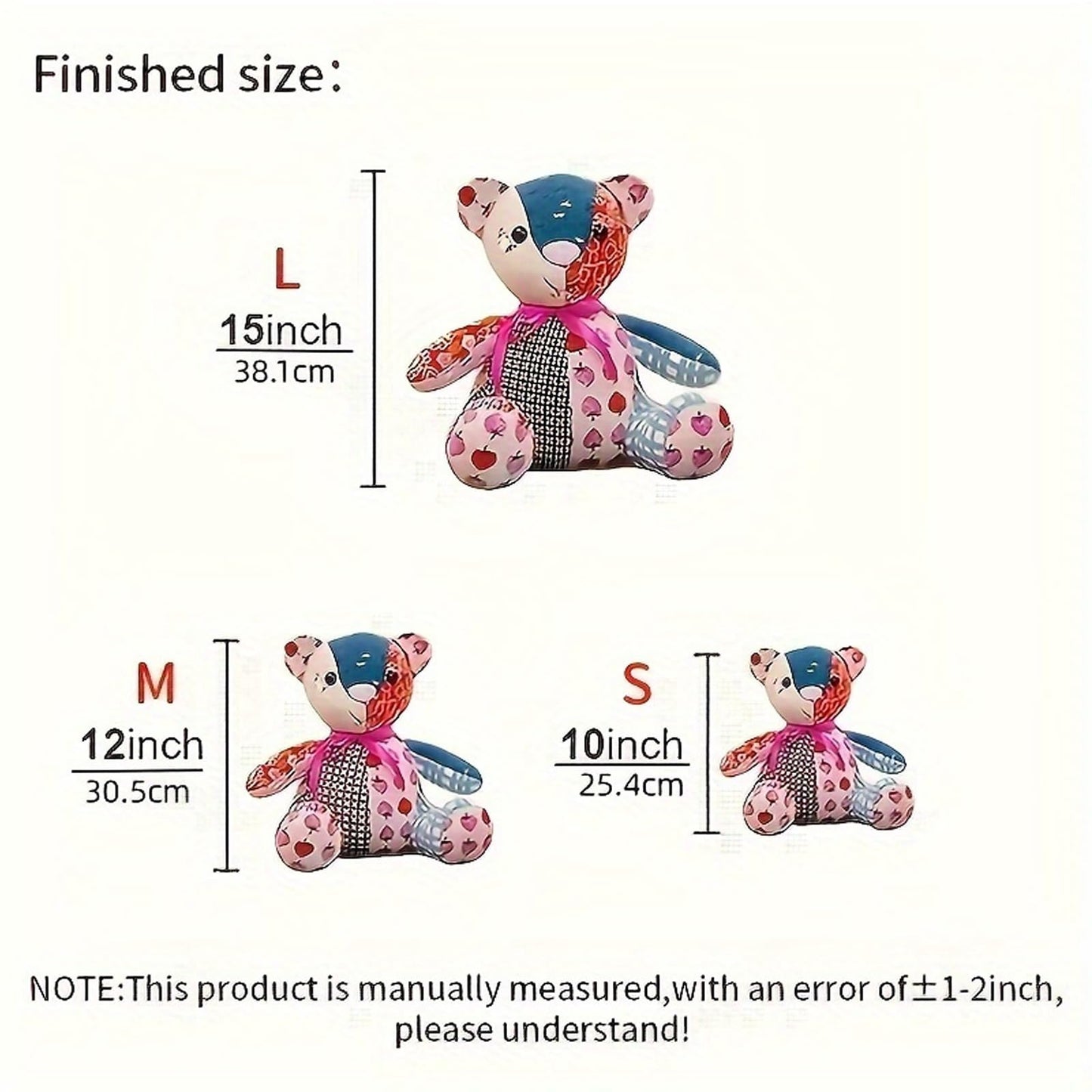 YICBOR Memory Bear Sewing Templates Set, 10Pcs Durable Acrylic Teddy Bear Sewing Patterns & Templates with Detailed Instructions for Sewing (Medium)