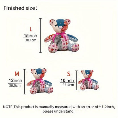 YICBOR Memory Bear Sewing Templates Set, 10Pcs Durable Acrylic Teddy Bear Sewing Patterns & Templates with Detailed Instructions for Sewing (Medium)