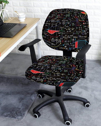 Office Chair Cover Education Protective Stretchable Universal Computer Chair Covers, Math Formula Doodle Slipcover
