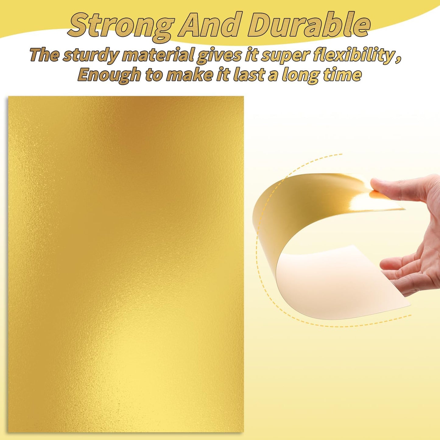 100 Sheets Metallic Gold Cardstock Paper Bulk, Gold Paper Foil Board 12" x 12", Mirror Finish Surface, Gold Glitter Paper 250gsm for Crafting Card Making Invitations Decorations