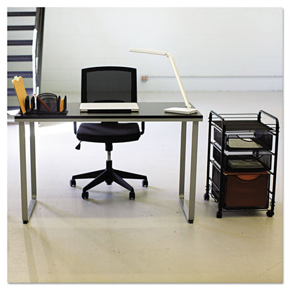 Safco 1943BLSL Home Office Table Computer Desk, Black and Silver