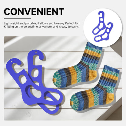 Autumnswan 2Pcs Acrylic Sock Blockers for DIY Crochet Socks, Knitting Sock Ruler Stocking Blockers for Beginners, Socking Stretchers for Handmade Sock Crafting（Blue）