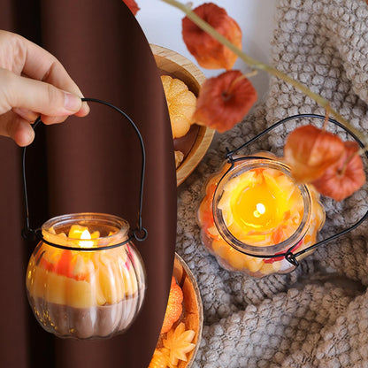 2 Pcs Decorative Glass Jars,Pumpkin Shape Bottles With Cork Stopper and Hanging Rings Wishing Bottle Hydroponic Glass Vases Decor for Home Furnishing Outdoor Party Wedding Centerpiece（Pumpkins）