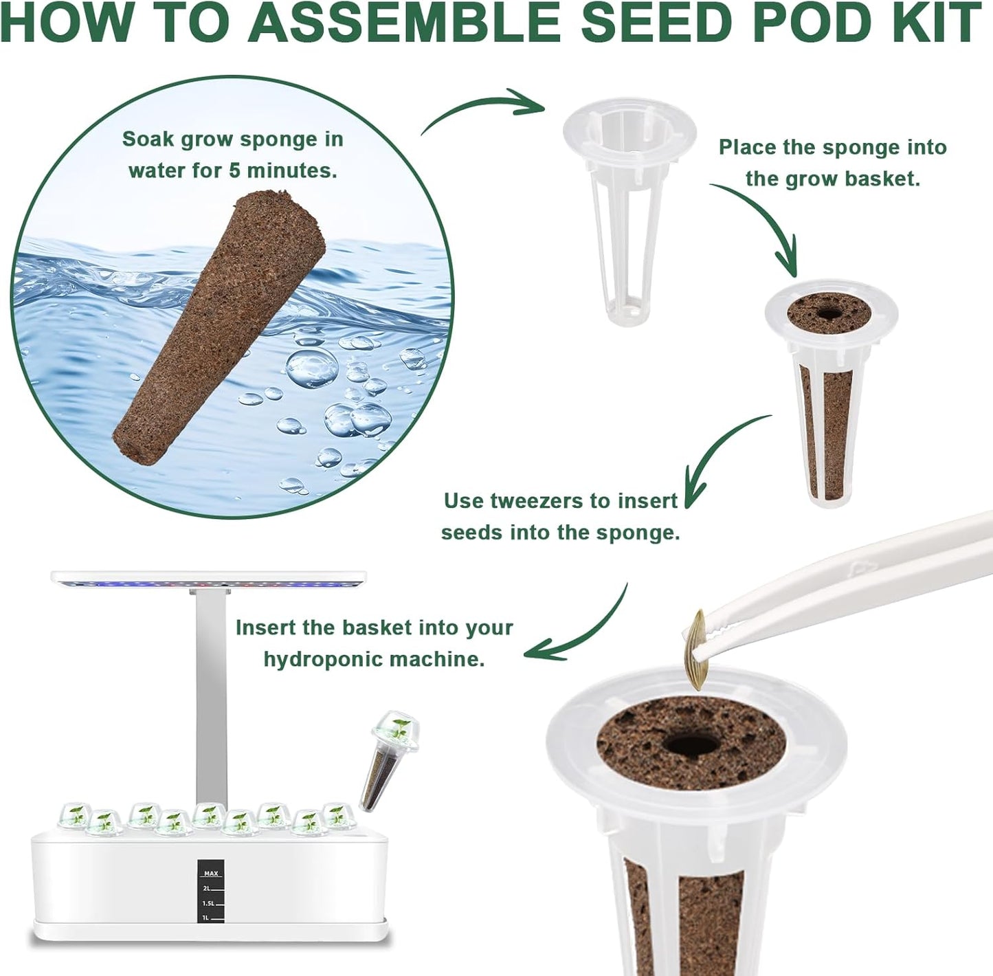 8 Gourmet Herb & Salad Seed Pod Kit, Pod (Include Seed Basil/Mint/Thyme/Romaine/Butter Head/Red&Green Leaf) Lettuce