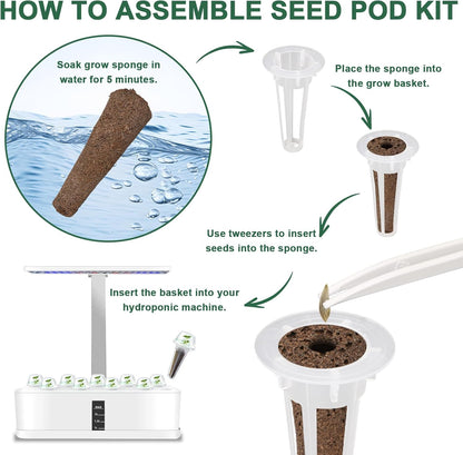8 Gourmet Herb & Salad Seed Pod Kit, Pod (Include Seed Basil/Mint/Thyme/Romaine/Butter Head/Red&Green Leaf) Lettuce