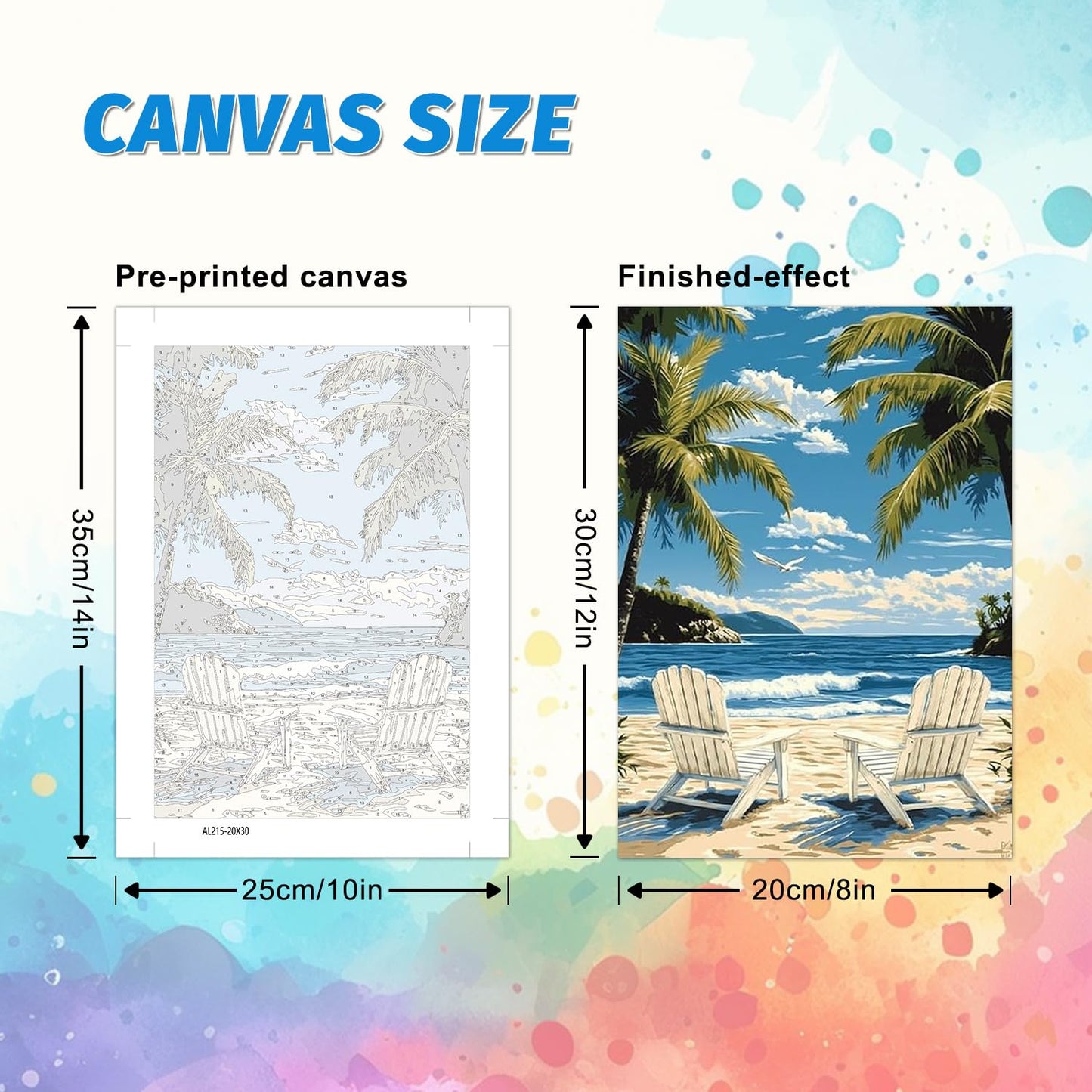 PHANTASYART 6 Pack Paint by Numbers Kit for Adults Beginners-Beach Adult Paint by Numbers,Easy Landscape Canvas Paint by Numbers for Adults,DIY Acrylic Paint Kit for Gifts Home Decor 8x12inch