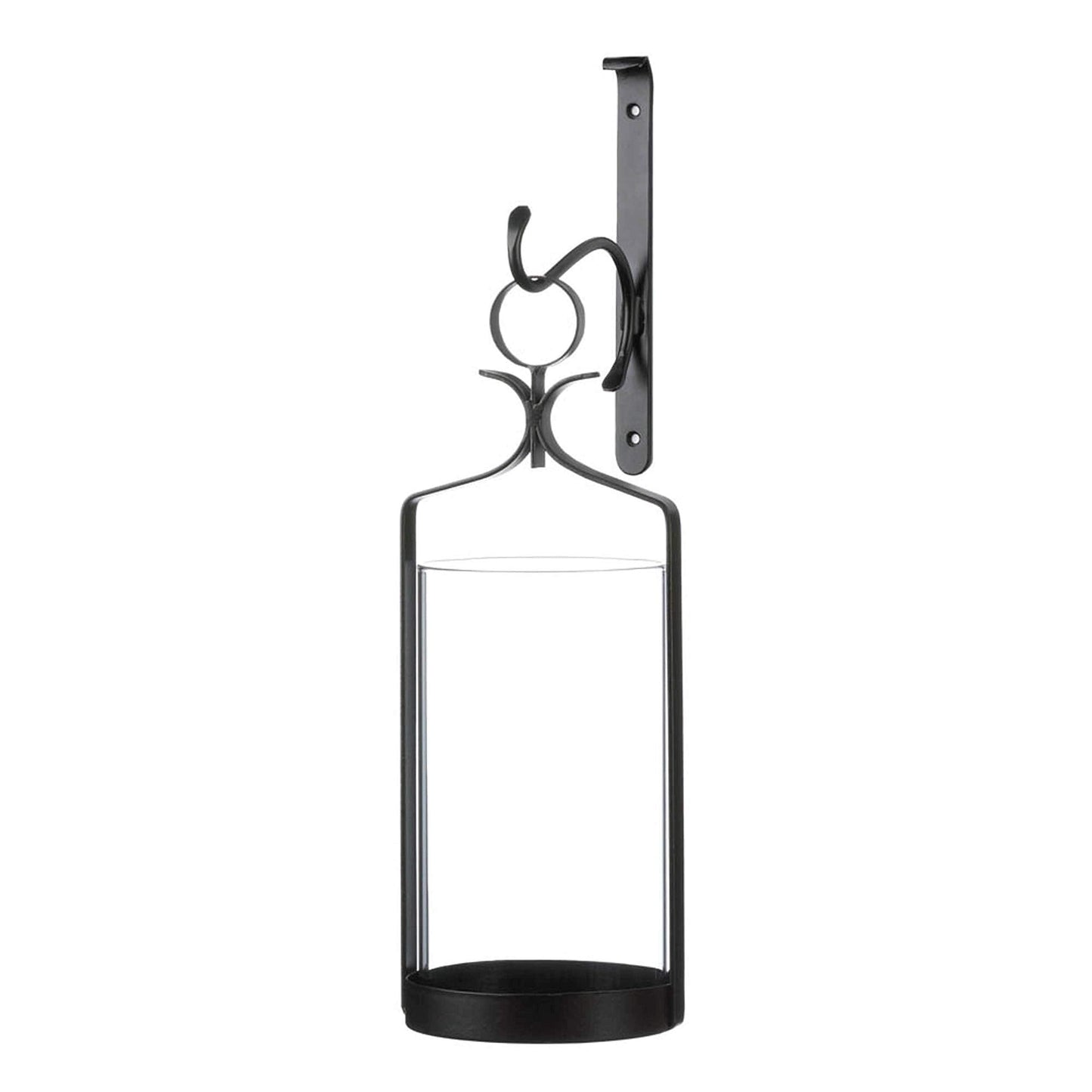 Zingz & Thingz Romantic Metal Wall Sconce Candle Holder, 5x5.625x16, Hanging Hurricane