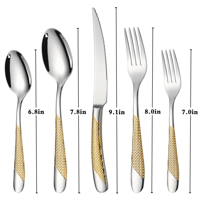 Silverware Set of 30 Stainless Steel Flatware Set Service for 6 Includes Knives Spoons Forks Kitchen Utensil Cutlery Sets For Home Kitchen Hotel