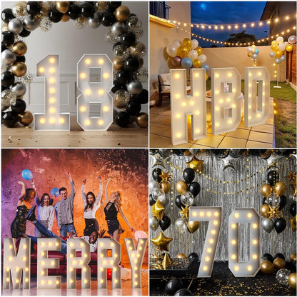 Light up Letters 3ft Marquee Letters That Light up T Lighted Marquee Letter Giant LED Letter Pre-Cut Foam Board for Birthday Christmas Wedding Halloween Engagement Graduation Prom Party Decorations