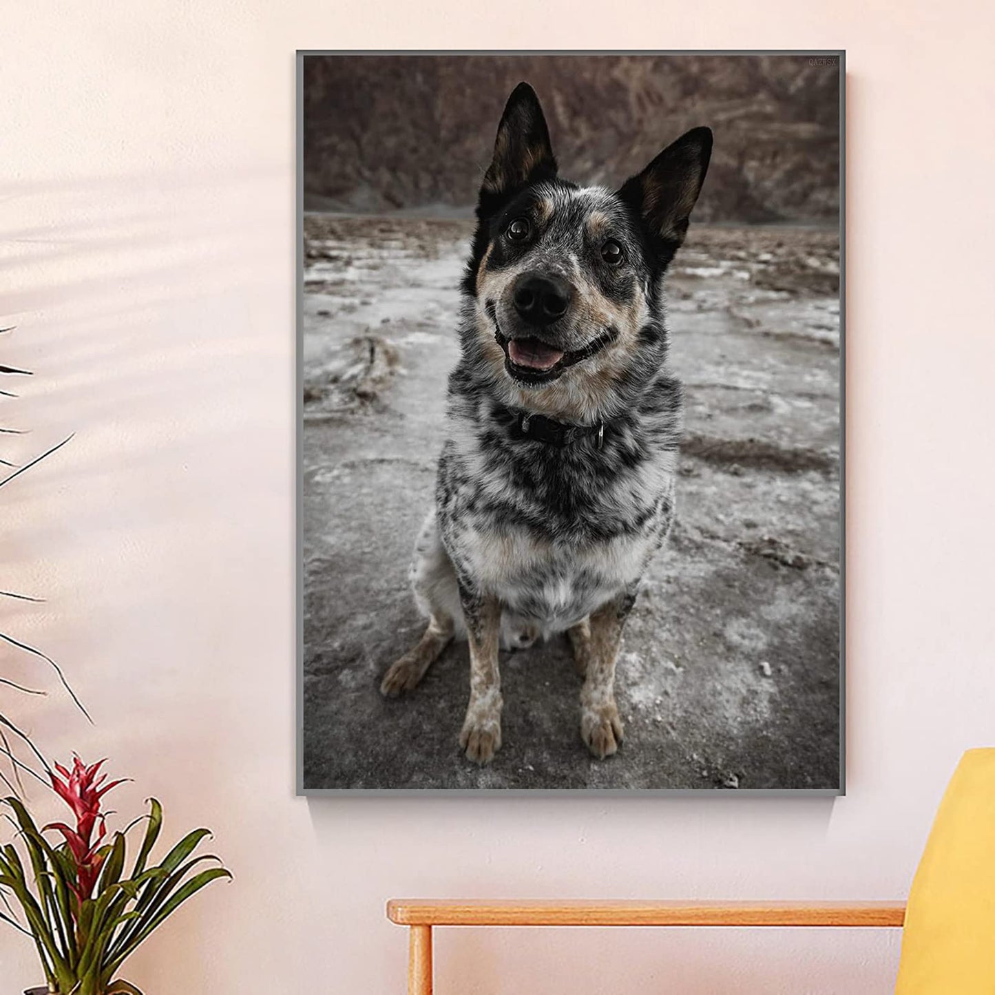 QAZWSX Blue Heeler Diamond Dots Australian Cattle Dog 5D Diamond Art Painting Kits Full Round Drill Rhinestone Embroidery Crystal Mosaic DIY Craft Home Wall Decor 12x16 inch