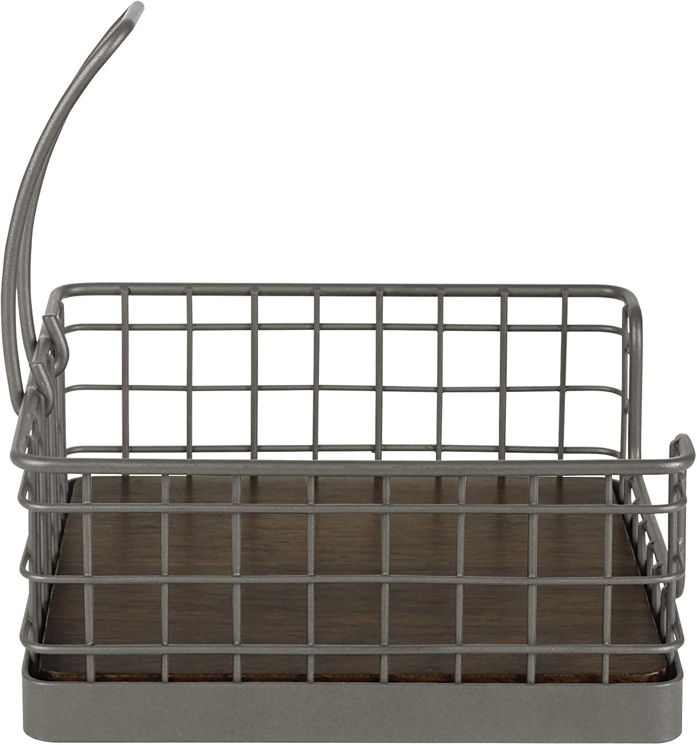 Spectrum Madison Weighted Napkin Holder - Industrial Gray Dispenser & Décor for Kitchen, Dining Room, Outdoor