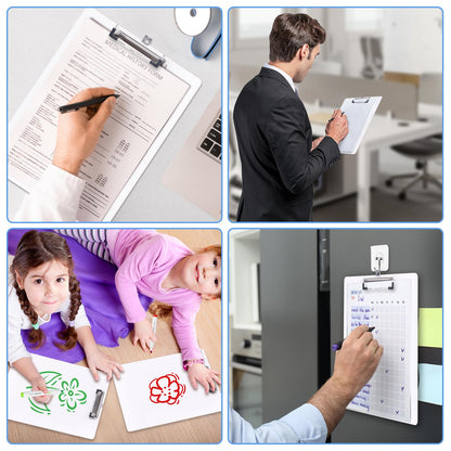 Dry Erase Clipboard 10 Pack, Clip Boards 9"x12" Whiteboard Clipboards Bulk Double Sided White Board for Classroom, Students, Office & School Supply