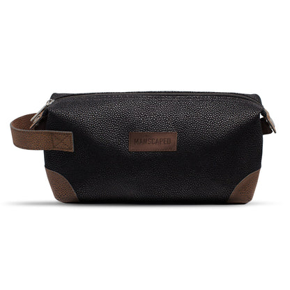 MANSCAPED® The Shed Men's Premium Quality Toiletry Bag, PU Leather Dopp Kit, Bathroom Travel Bag, Shaving Kit Case, Trimmer Tool Organizer