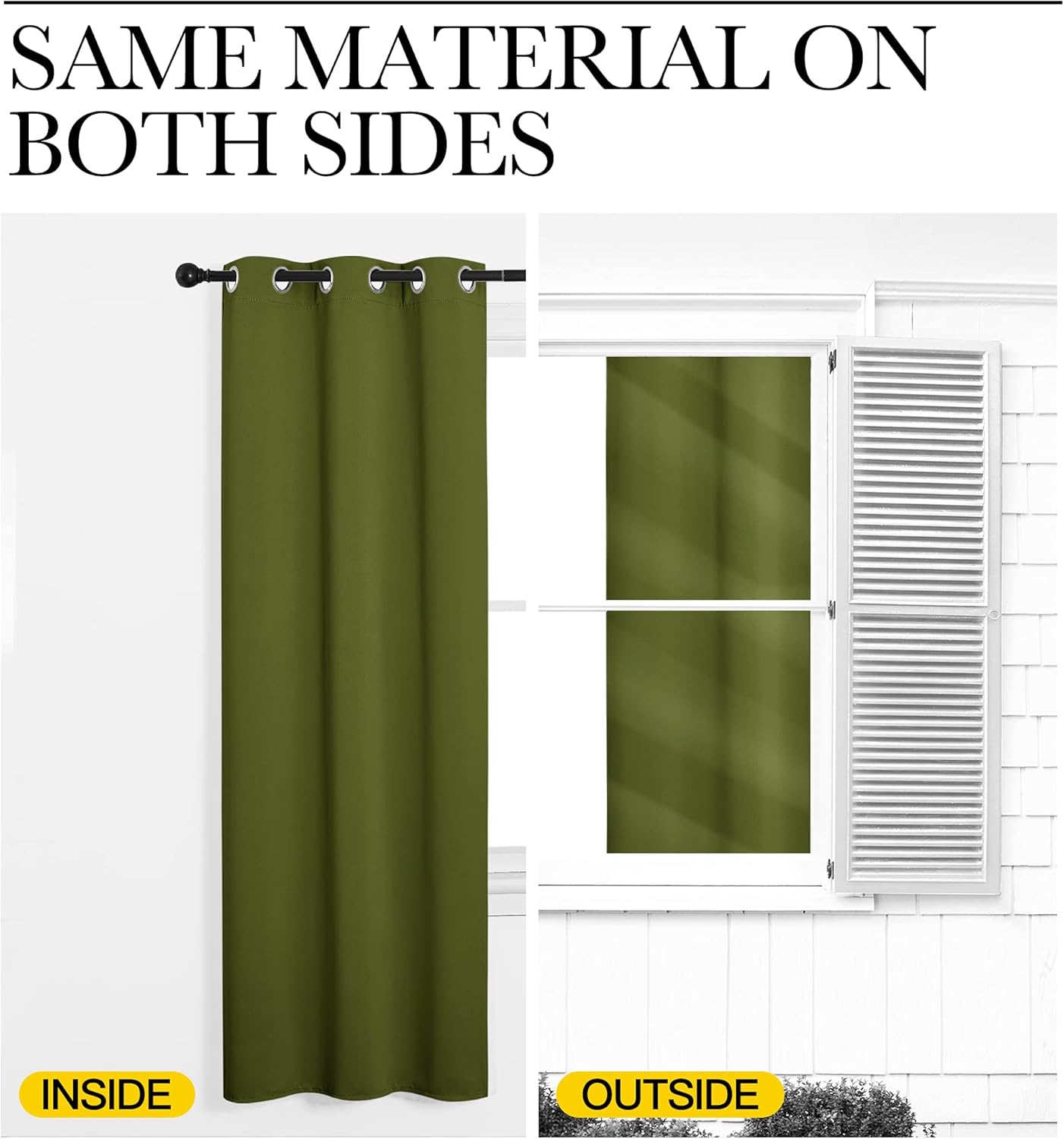 NICETOWN Olive Green Blackout Curtains - Thermal Insulated 120-Inch Long Drapes | 2 Panels, 55" Wide for Living Room