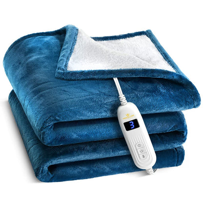 Medical king Heated Blanket, Machine Washable Extremely Soft & Comfortable Electric Blanket Throw Fast Heating with Hand Controller 10 Heating Settings & auto Shut-Off (Gray, 50 x 60)