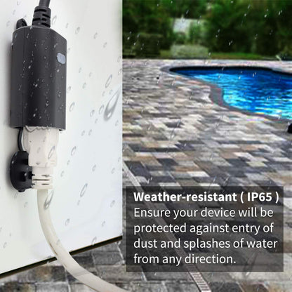 Minoston Outdoor Smart Plug, Matter Smart Plug, Smart Home Wi-Fi Outlet IP65 Waterproof, Compatible with Alexa, Apple Home, SmartThings, Google Home, Smart Life, IP65 Waterproof, 2.4Ghz, 2 Pack