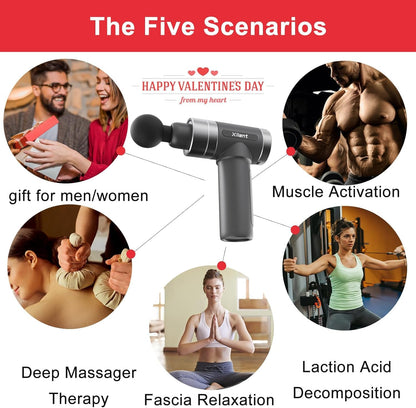 Xllent Mothers Day Gifts for Mom - Gifts for Mom,Massage Gun Deep Tissue Portable Super Quiet Electric Percussion Muscle Massager - Mothers Day,Mothers Day Gifts for Wife(Gray)