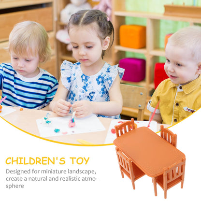 FOYTOKI Mini Furniture Small Creative Dining Table and Chair Set 1 24 Scale Dollhouse Accessories Lightweight Portable for Doll Living Room and Play