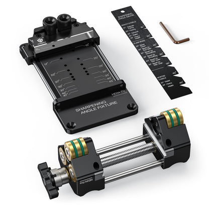 HONGDUI Chisel Sharpening Kit with Honing Guide, Sharpening Angle Fixture & Angle Gauge 15°-47°, Sharpener for 0.1"-3.2" Chisels, Planes, Woodworking Tool