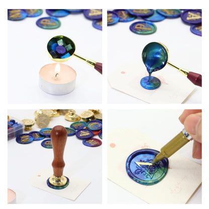 SWANGSA Initial Alphabet E Wax Seal Stamp Kit, Classic Retro Letter Sealing Stamp with 200pcs Sealing Wax Beads Kit for Wedding Invitations Cards Envelopes (E)