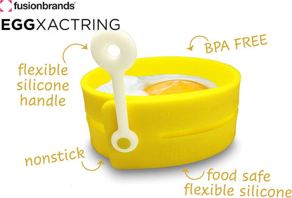 EggXactRing Adjustable Silicone Egg Ring, Food Ring for Baking, Molding, Presenting, Yellow