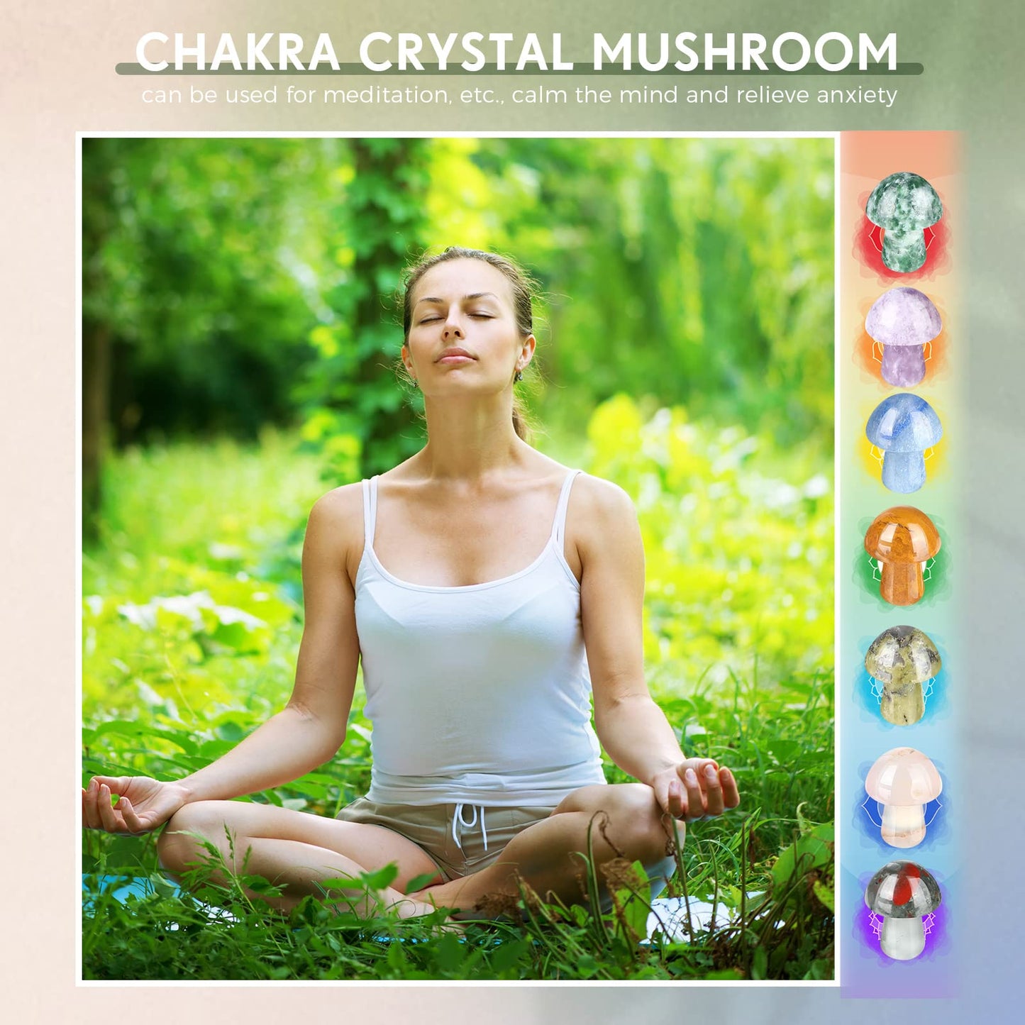 48 Pcs Mini Crystal Mushroom Gemstone Sculpture Decor Carved Witch Polished Cute Mushroom Stones for Witchcraft Supplies Home Garden Lawn Meditation Flower Pot (Retro Style)